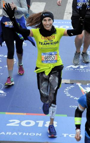 Cindy Finishes the Marathon