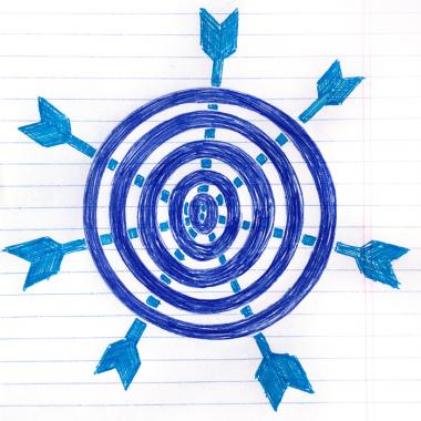 Doodle off a target with arrows